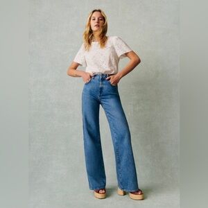 Sezane New 70's trousers denim blue